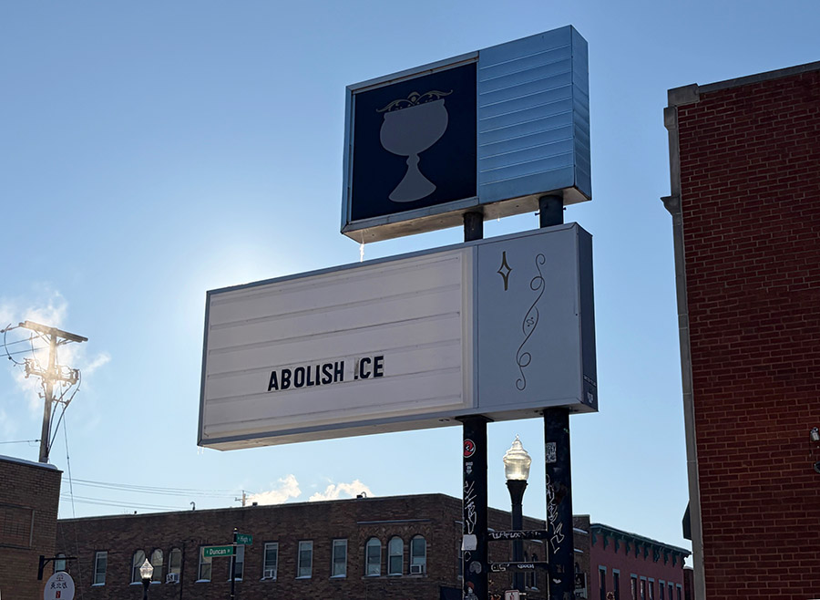 Sign reading ABOLISH ICE